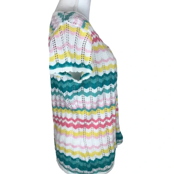 Vintage Lilly Pulitzer Crochet Sweater Cardigan Womens Size Large Beach EUC - Picture 2 of 9